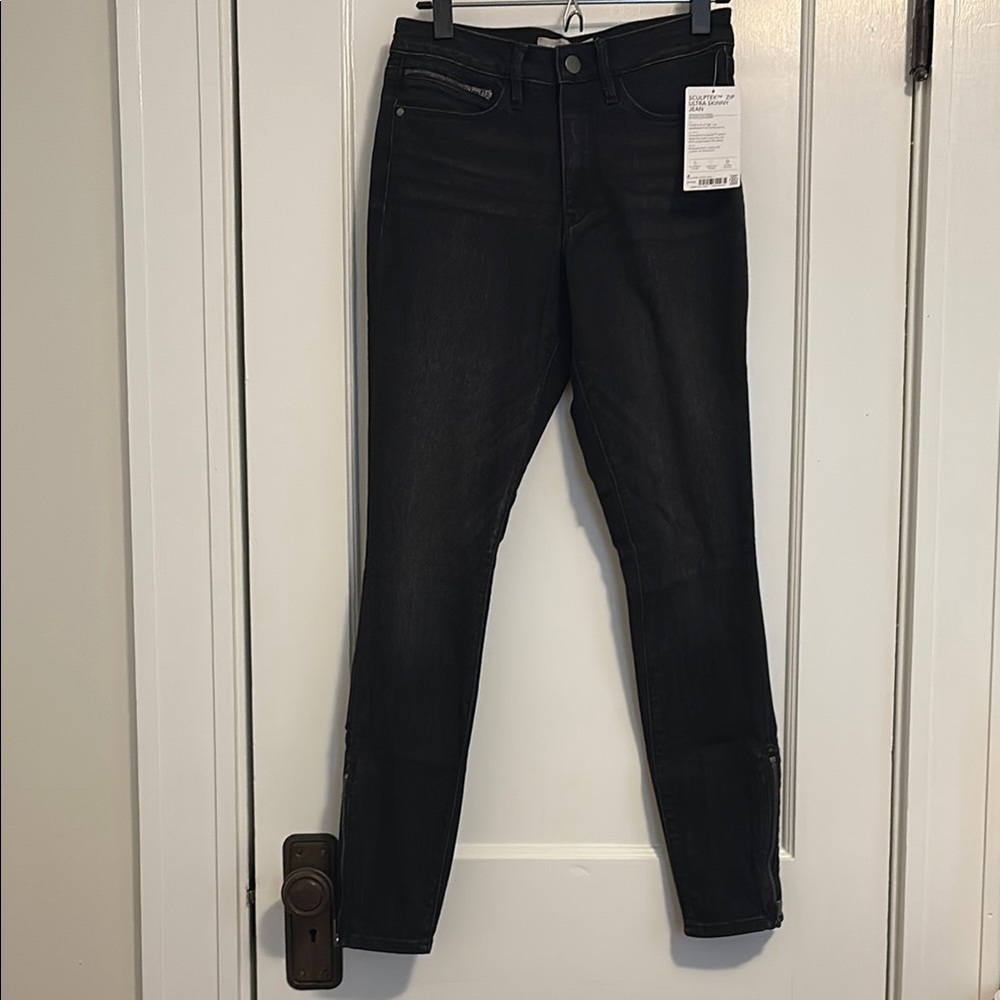 Athleta Sculptek Zip Ultra Skinny Black Jeans